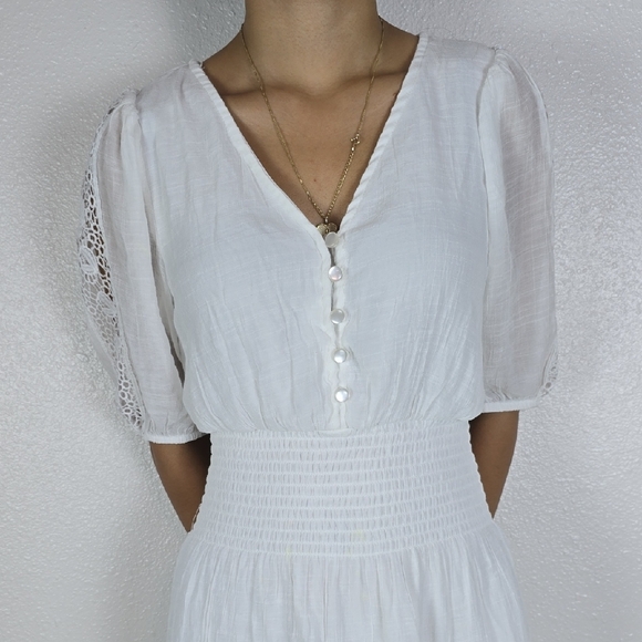 J.Glee Women's White Tiered Maxi Dress Size Small - Picture 2 of 8